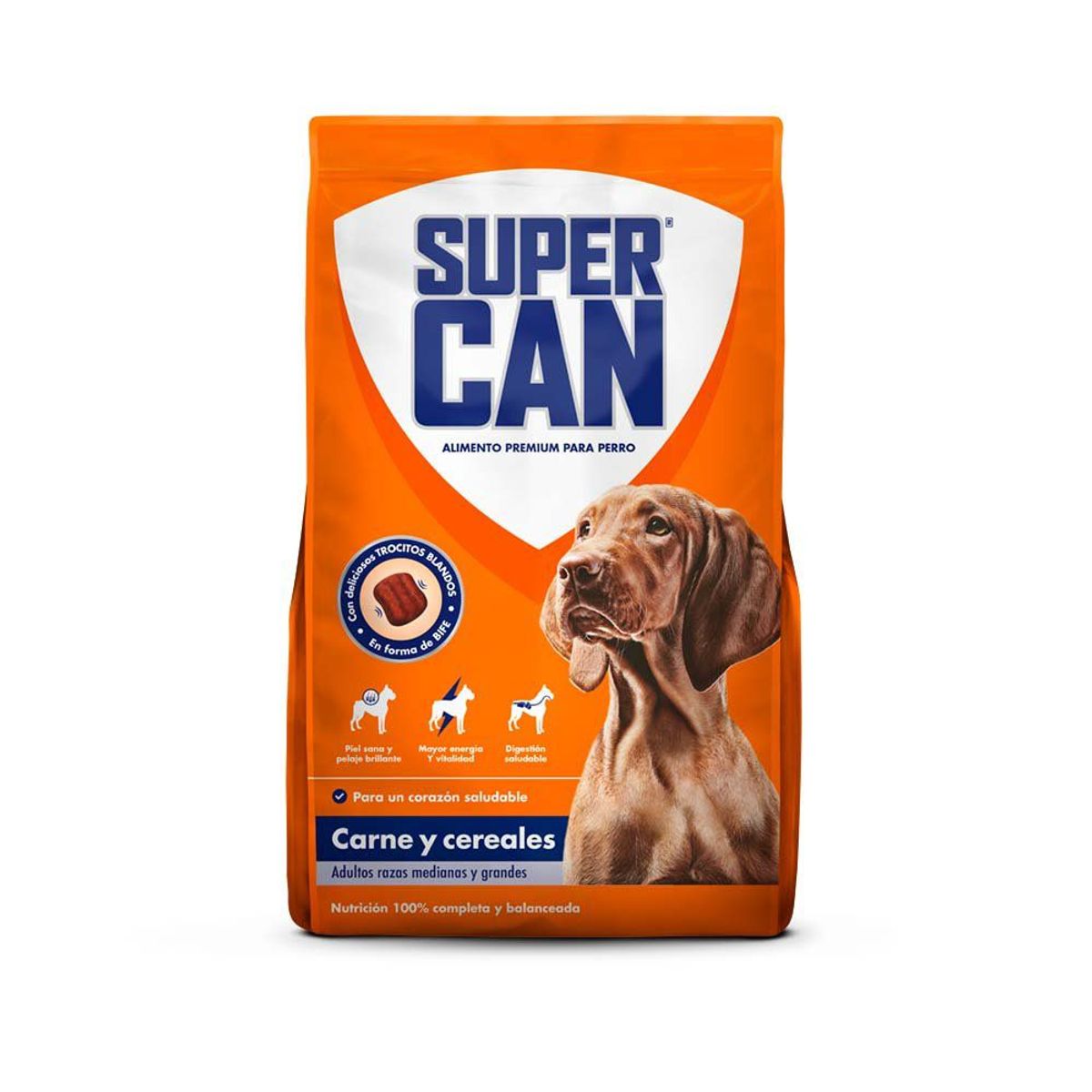 SUPERCAN - Alimento Seco Perros Adultos Grandes Supercan Carne Bolsa 3 Kg