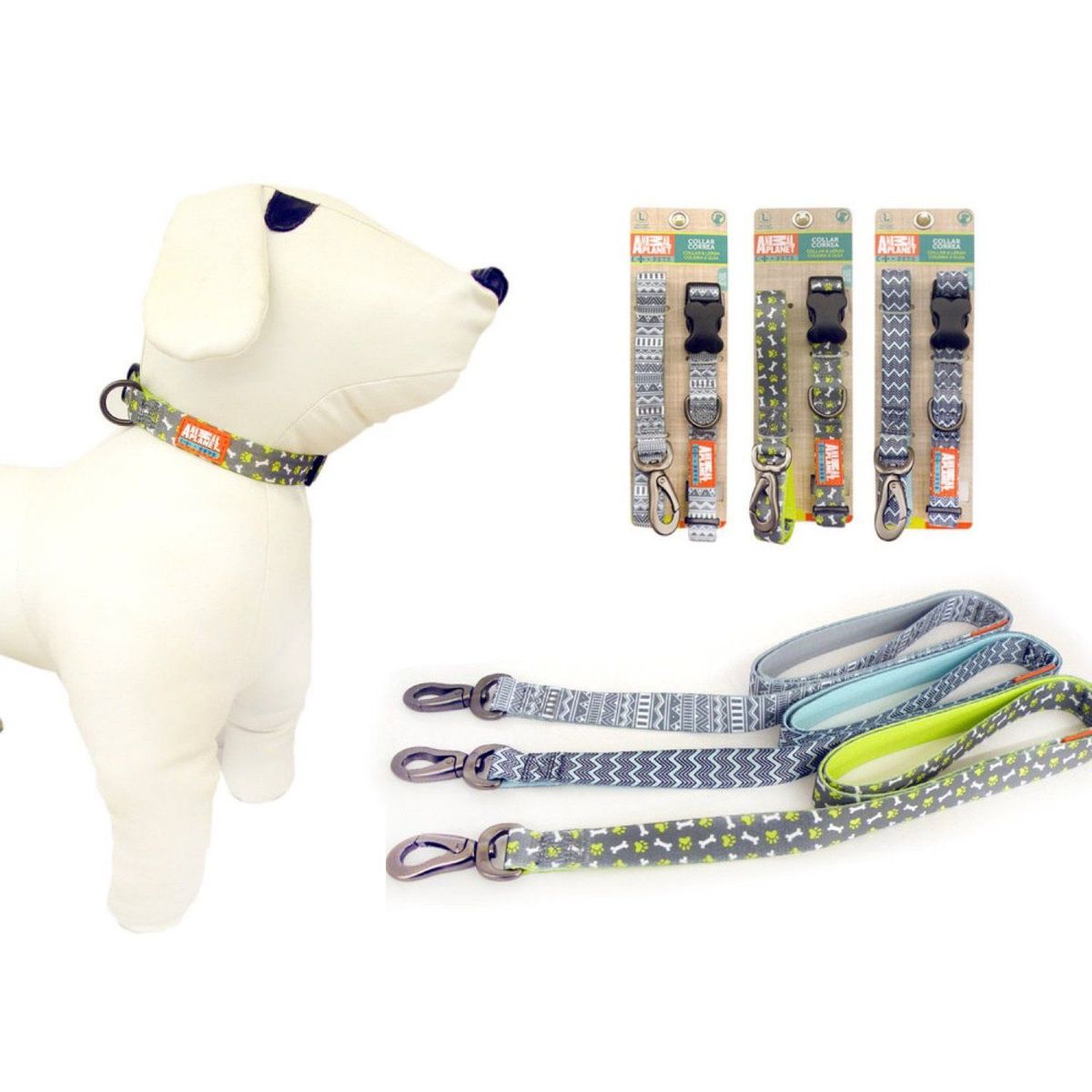 ANIMAL PLANET - Collar y Correa para Mascota Woof Animal Planet Pack 2 Und