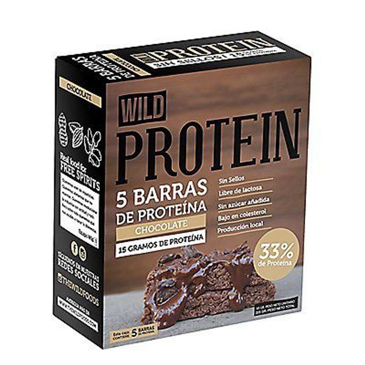 WILD FOOD - Barra de Proteína Wild Protein Chocolate Caja 5 Und