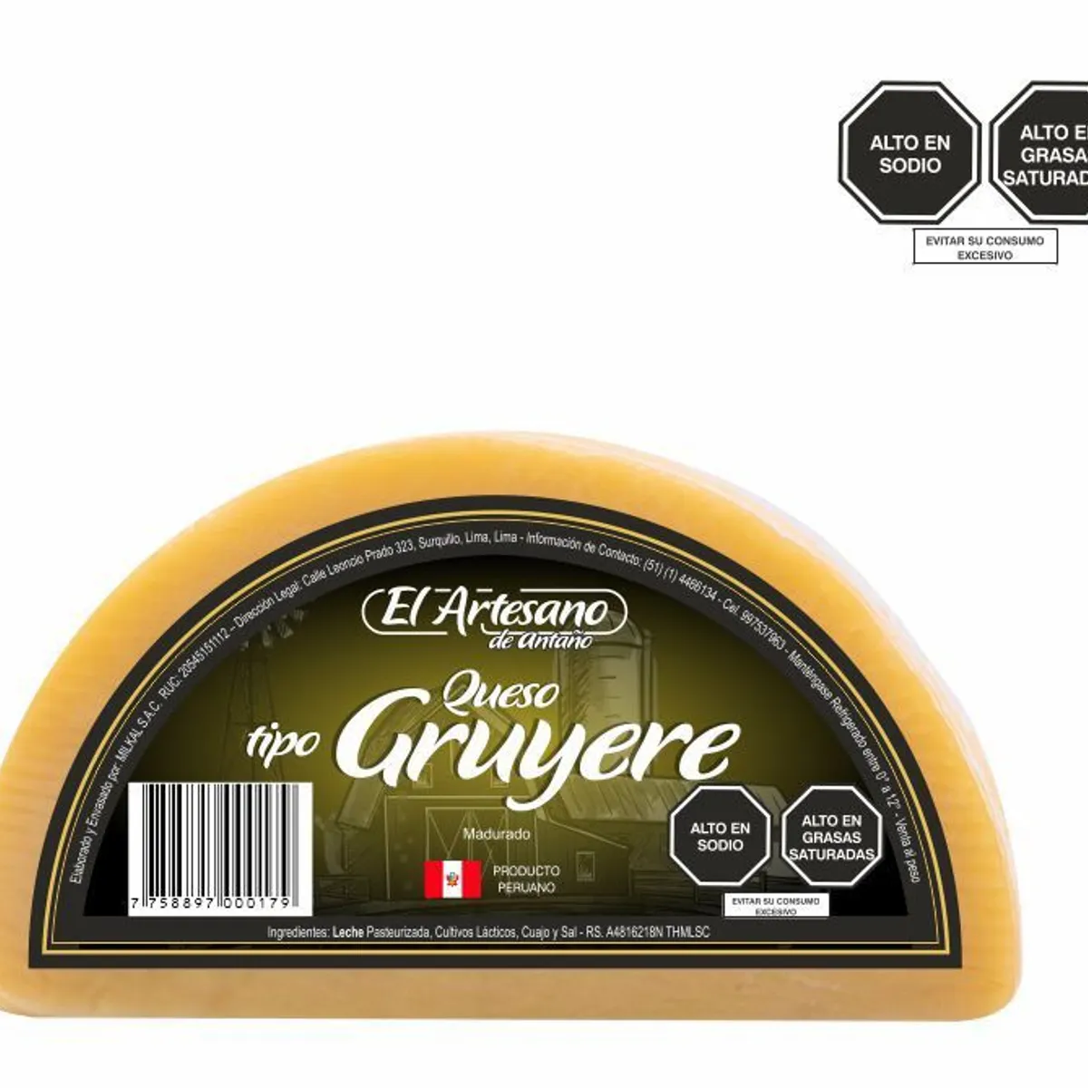 EL ARTESANO DE ANTANO - Queso Tipo Guyere El Artesano de Antaño x Kg
