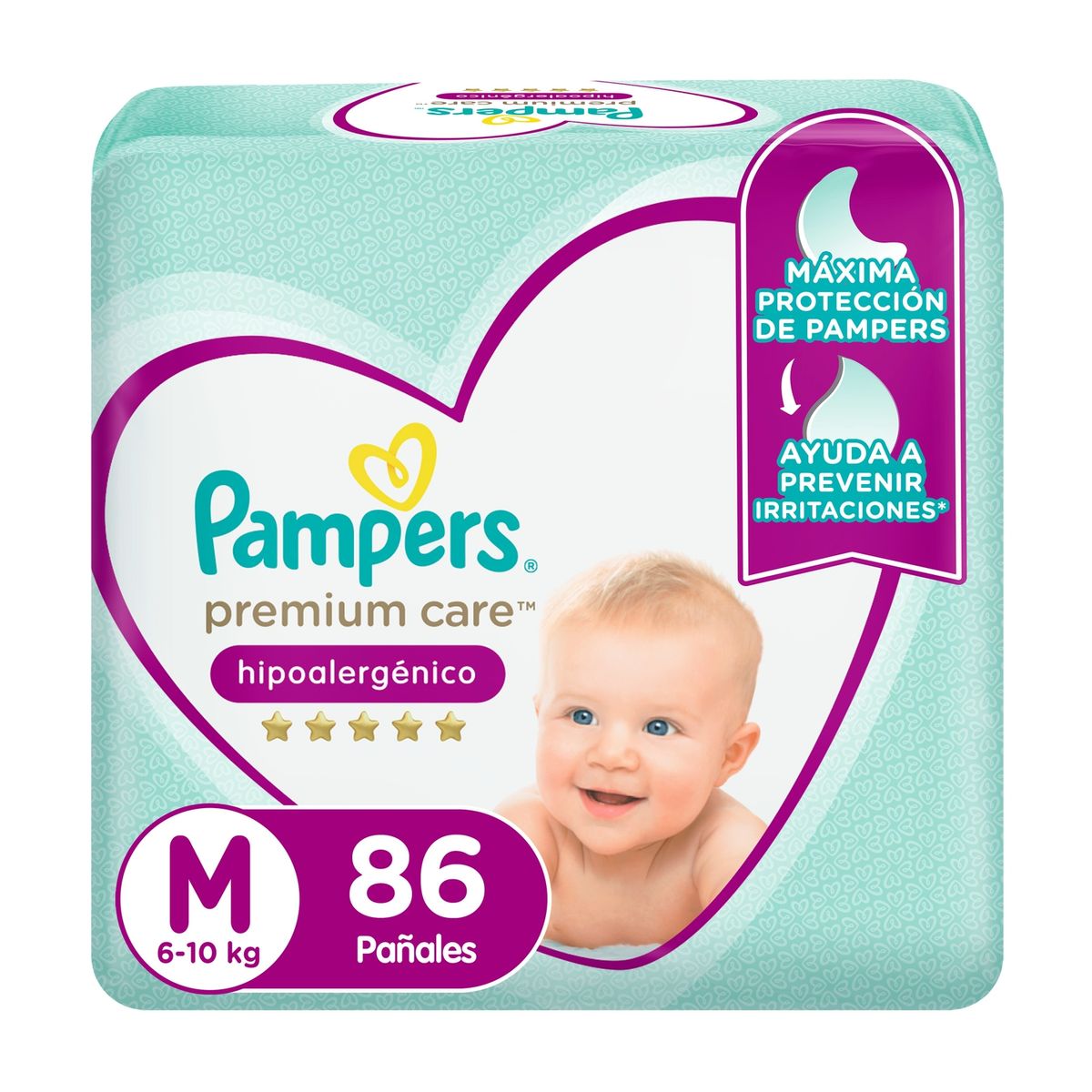 PAMPERS - Pañales Premium Care Pampers Talla M Empaque 86 Und