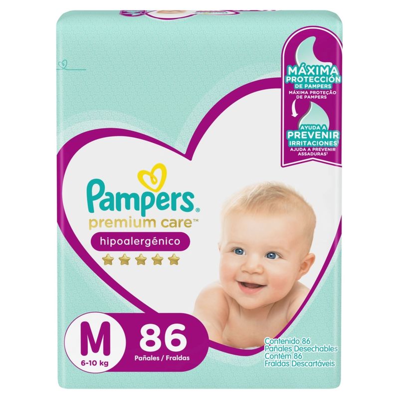 PAMPERS - Pañales Pampers Premium Care Talla M Empaque 86 Und