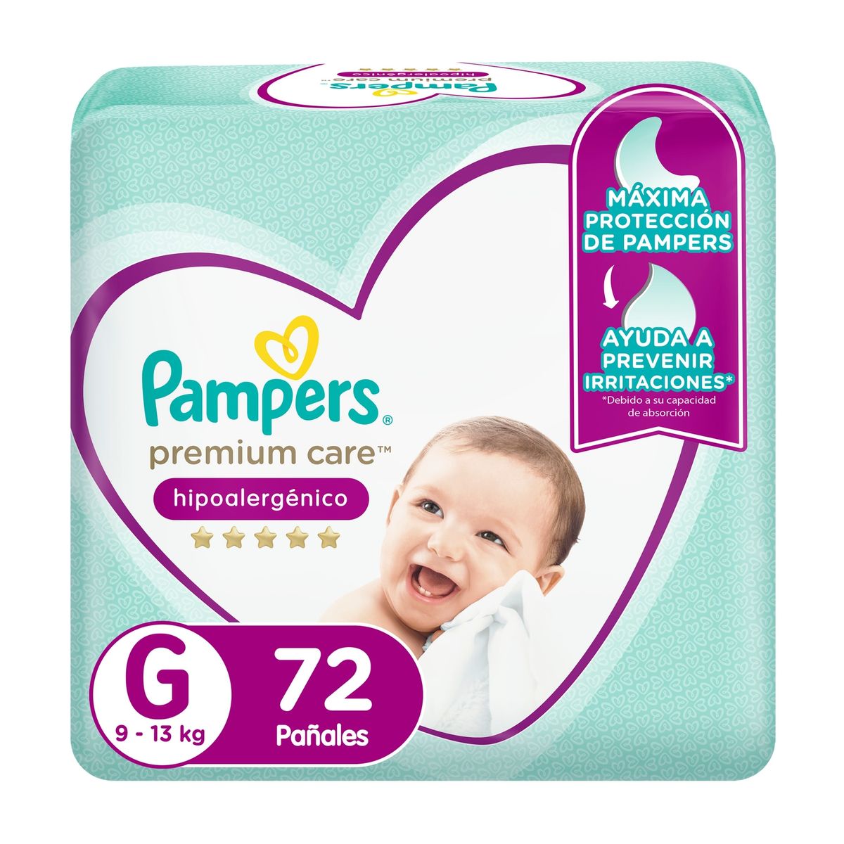 PAMPERS - Pañales Premium Care Pampers Talla G Empaque 72 Und
