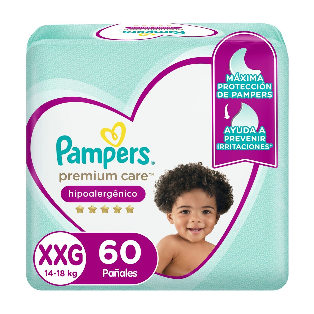 PAMPERS - Pañales Premium Care Pampers Talla XXG Empaque 60 Und