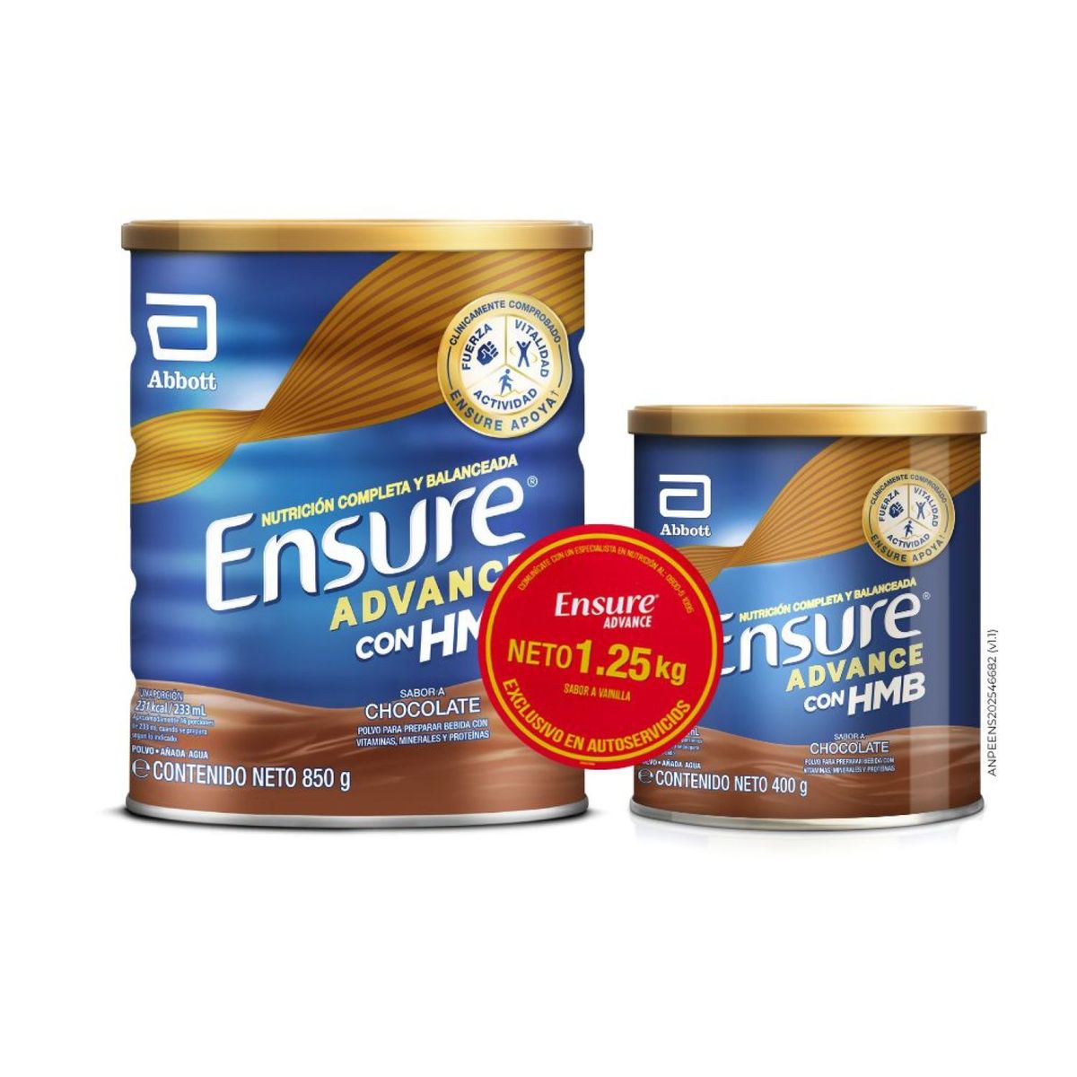 ENSURE - Suplemento Ensure Advance Chocolate Pack Lata 850 g + 400 g
