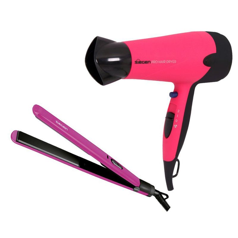 SIEGEN - Alisadora  + Secadora Fucsia - Sg-3510+Sg-3025F