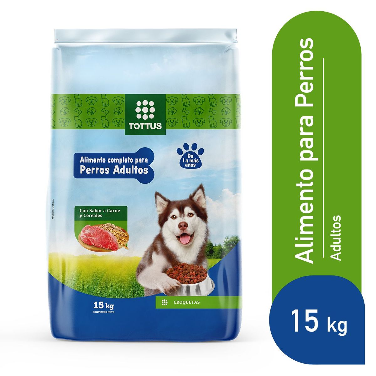 TOTTUS - Alimento Seco Perros Adultos Tottus Bolsa 15 Kg