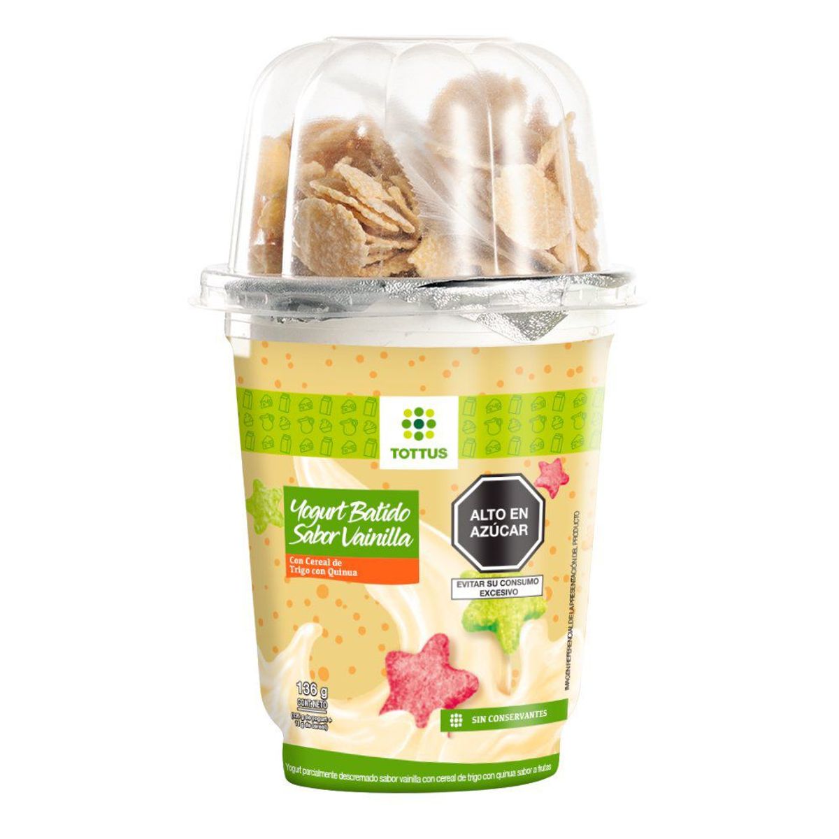 TOTTUS - Yogurt Mix Batido Vainilla con Cereal Tottus Envase 125 g