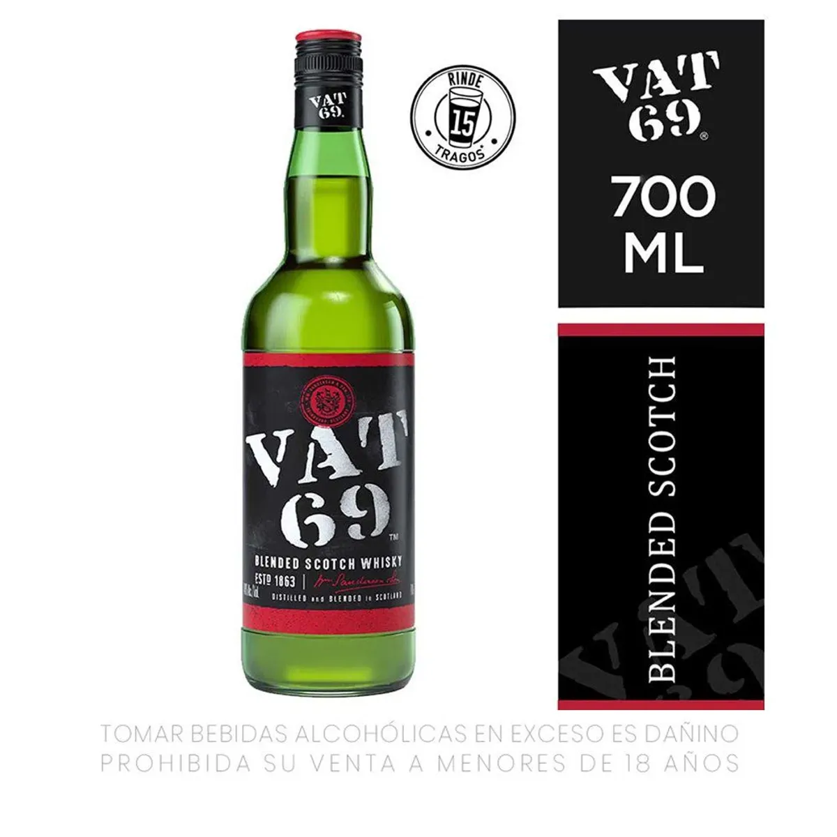 VAT69 - Whisky VAT69 Botella 700 mL