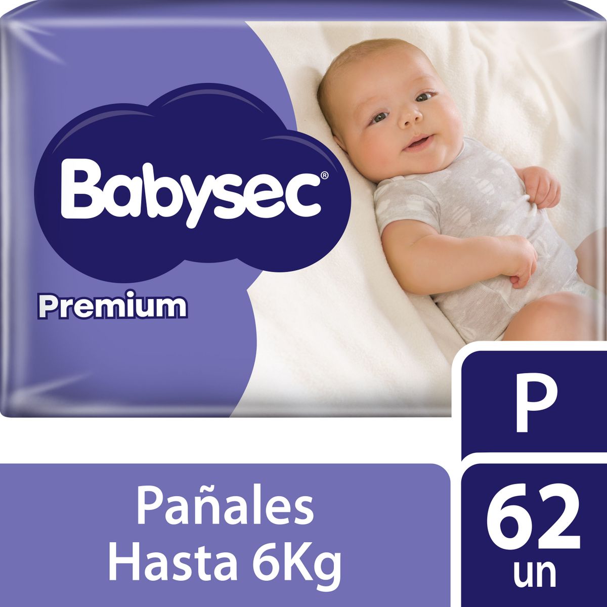 BABYSEC - Pañales Babysec Premium Talla P Empaque 62 Und