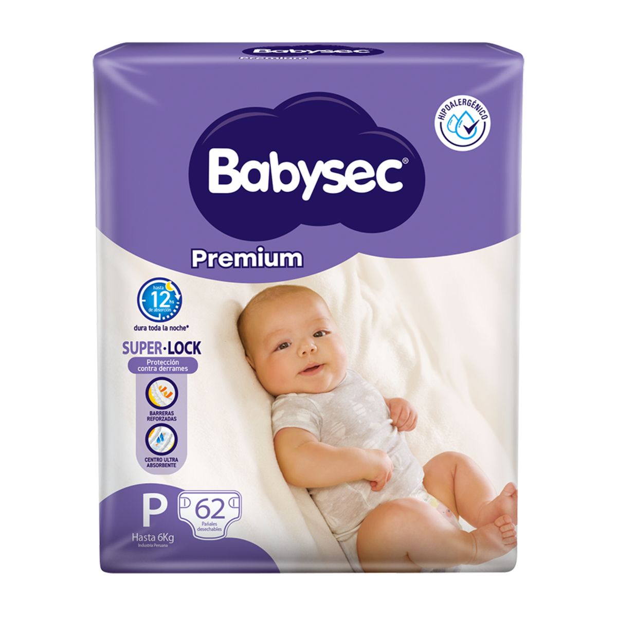 BABYSEC - Pañales Babysec Premium Talla P Empaque 62 Und