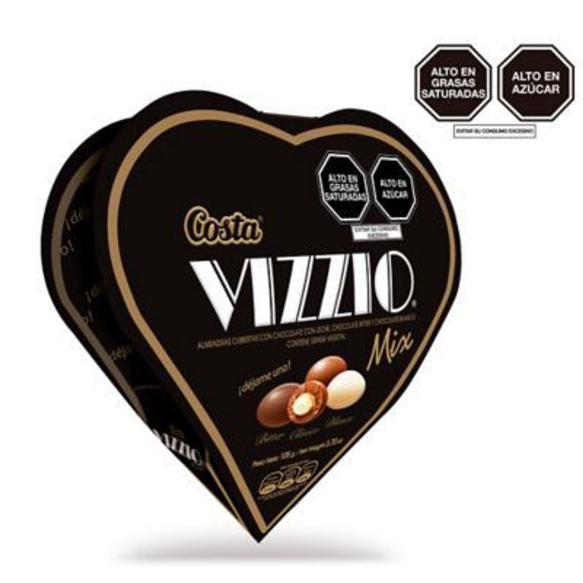 COSTA - Chocolate con Almendras Costa Vizzio Corazón Empaque 105 g