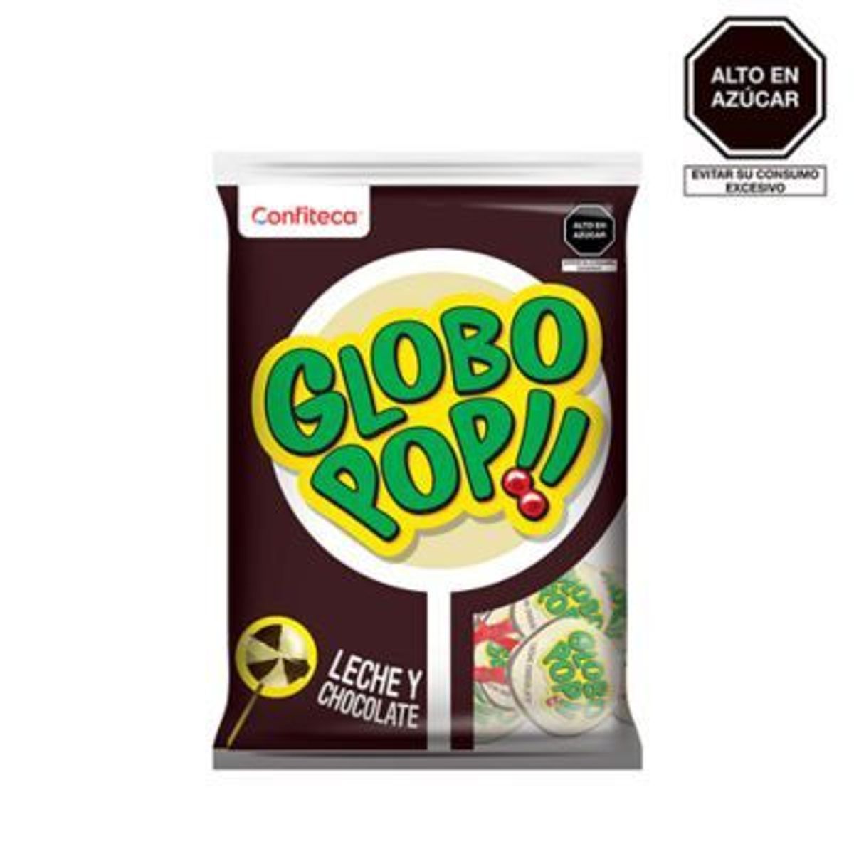 GLOBO POP - Chupetín Globo Pop Leche y Chocolate Bolsa 432 g