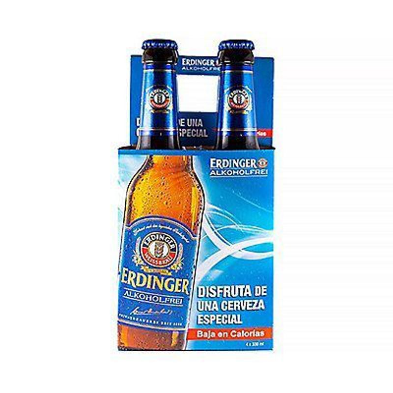 ERDINGER - Cerveza Trigo Erdinger Sin Alcohol Pack 4 Botellas 330 mL