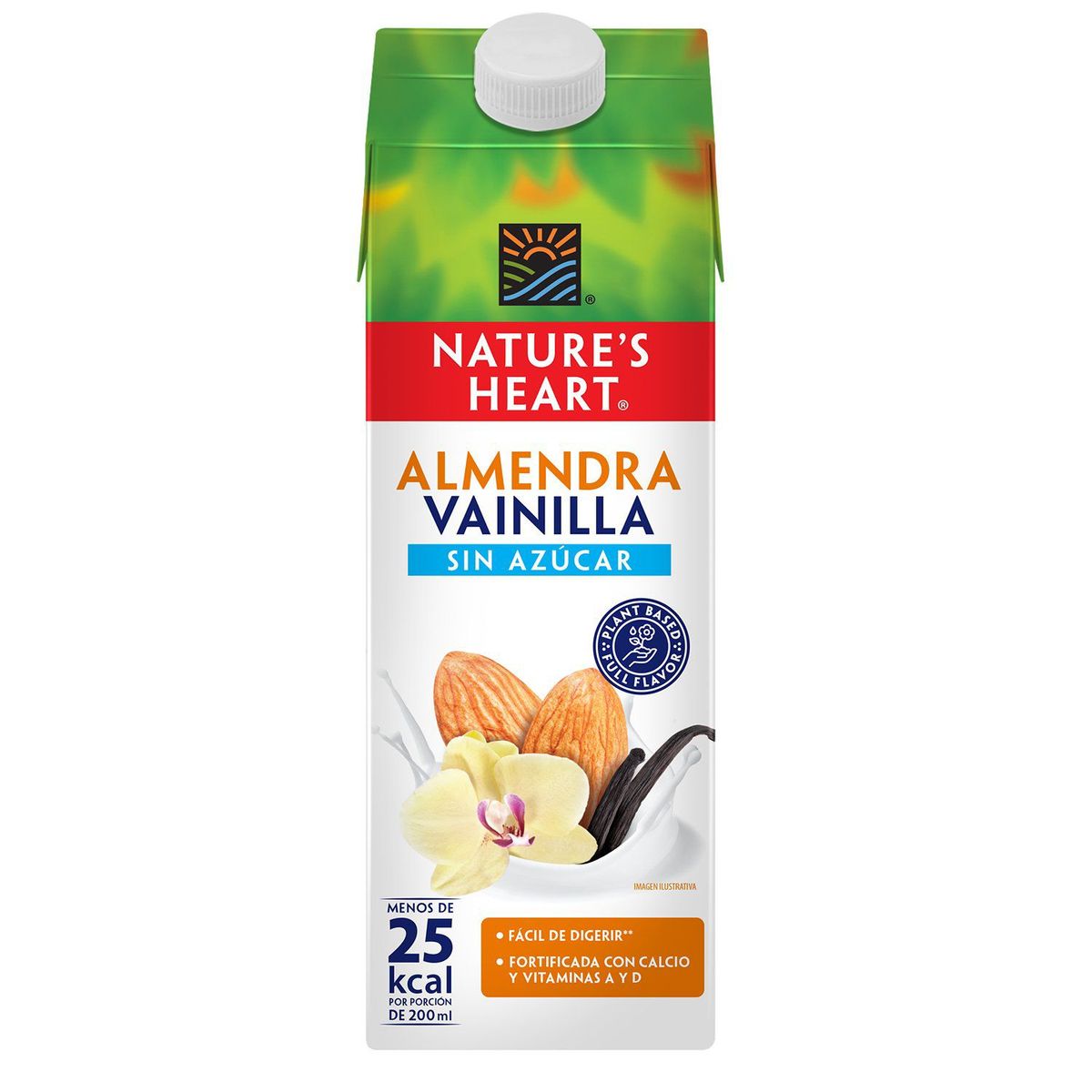 NATURES HEART - Bebida de Almendra Vainilla Natures Heart Sin Azúcar Caja 200 mL