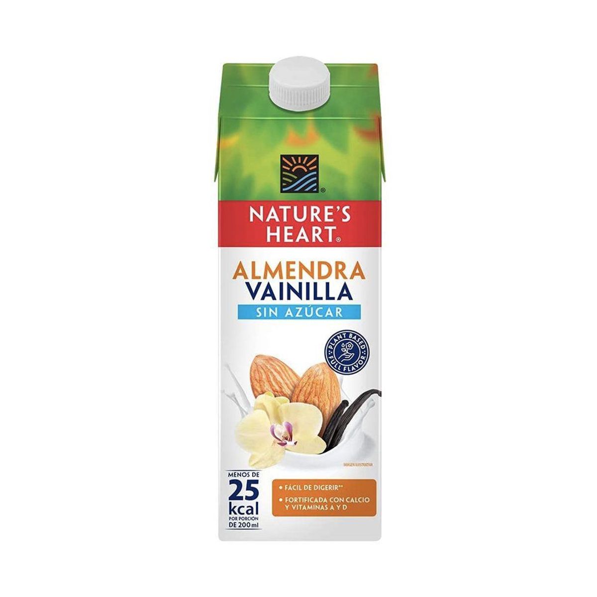 NATURES HEART - Bebida de Almendra Vainilla Natures Heart Sin Azúcar Caja 200 mL
