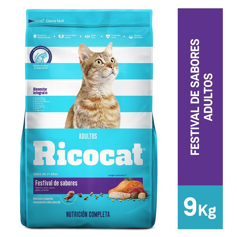 RICOCAT - Comida para Gatos Adultos Ricocat Festival de Sabores 9 kg