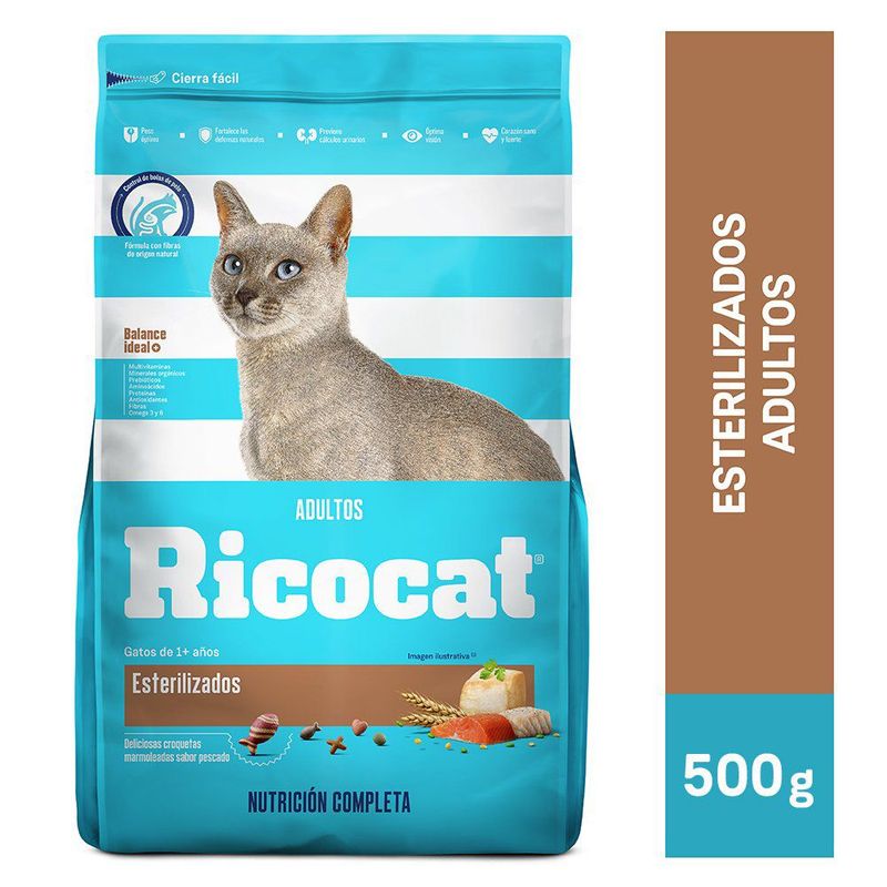  - Comida para Gatos Esterilizados Ricocat Sabor Pescado 500 g