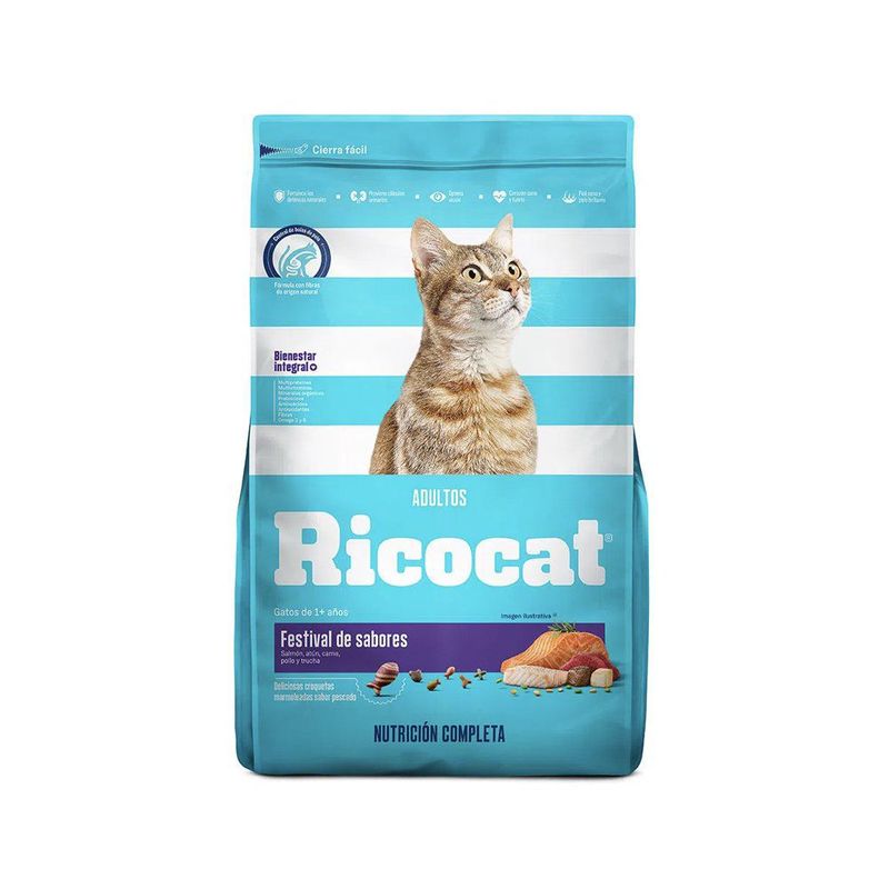  - Croquetas Ricocat Adultos Festival Sabores Bolsa 3 Kg