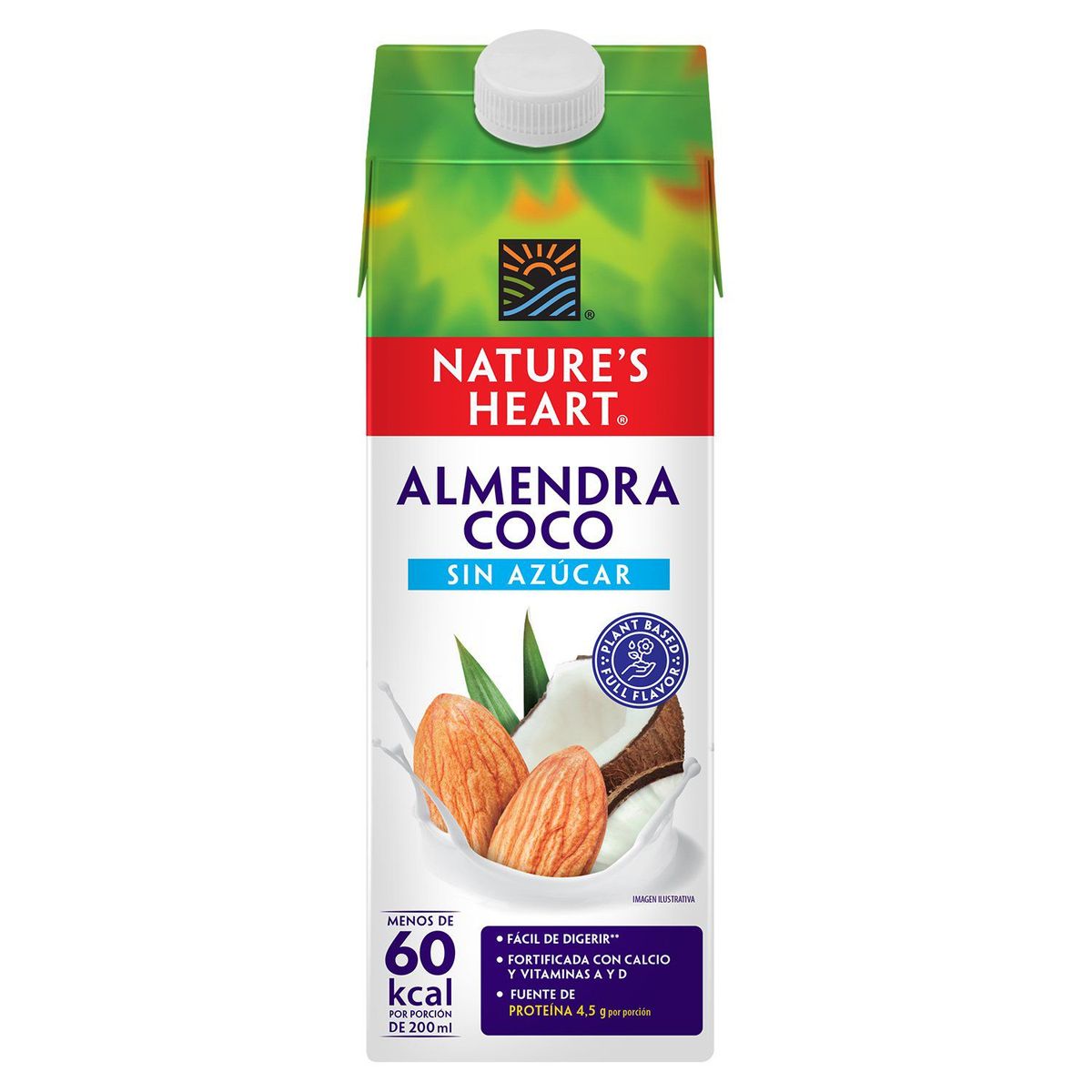 NATURES HEART - Bebida de Almendra y Coco Natures Heart Sin Azúcar Caja 946 mL