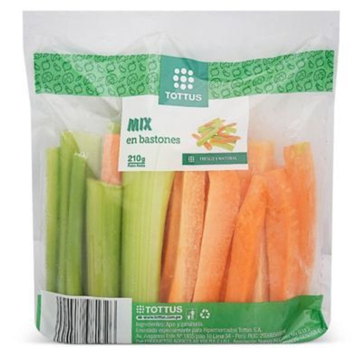 TOTTUS VERDURAS - Mix En Bastones Zanahoria Y Apio Tottus