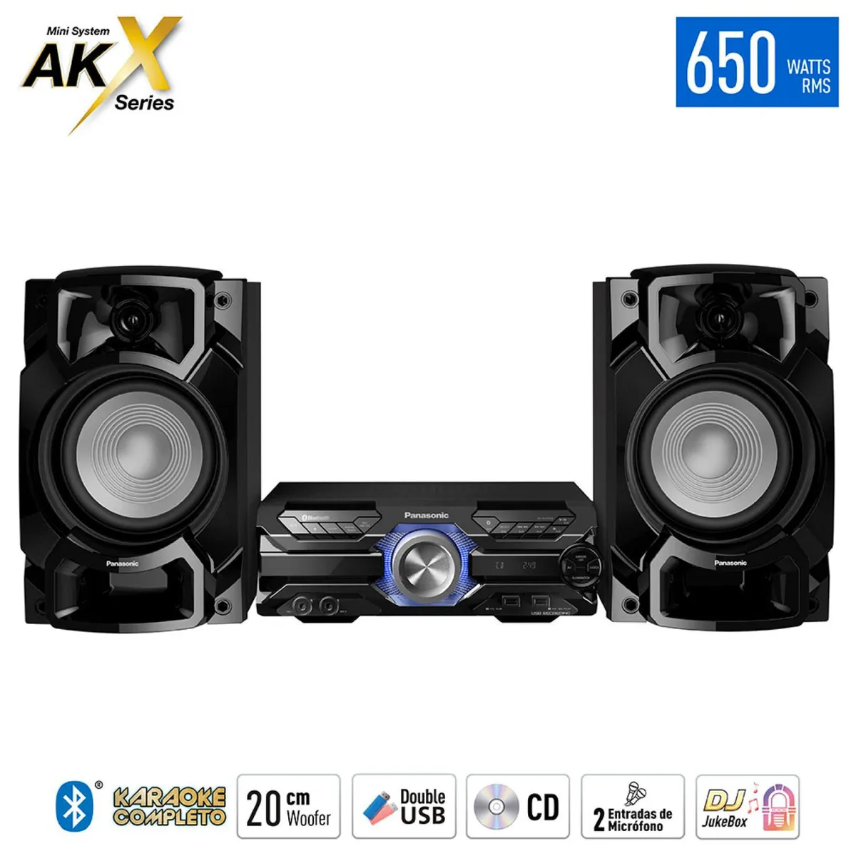 PANASONIC - Minicomponente Panasonic 650W Con Bluetooth 2Usb 4Gb