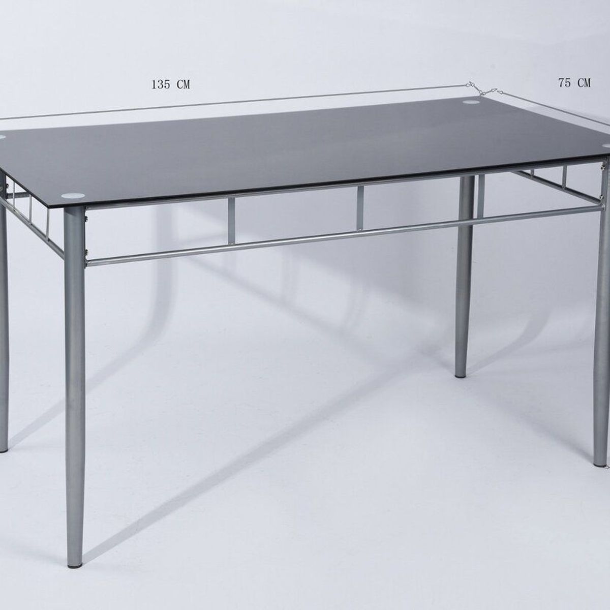 CASA JOVEN - Juego de Comedor 6 Sillas Negro + Mesa de Vidrio