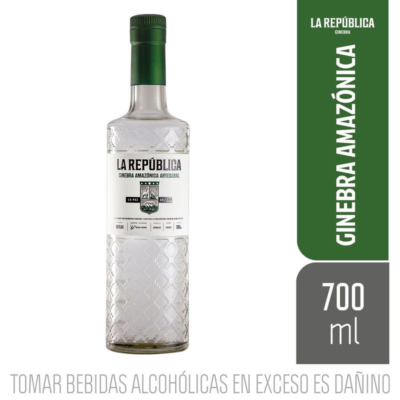 LA REPUBLICA - Gin La Republica Amazonico Cuatro Gallos 700 mL