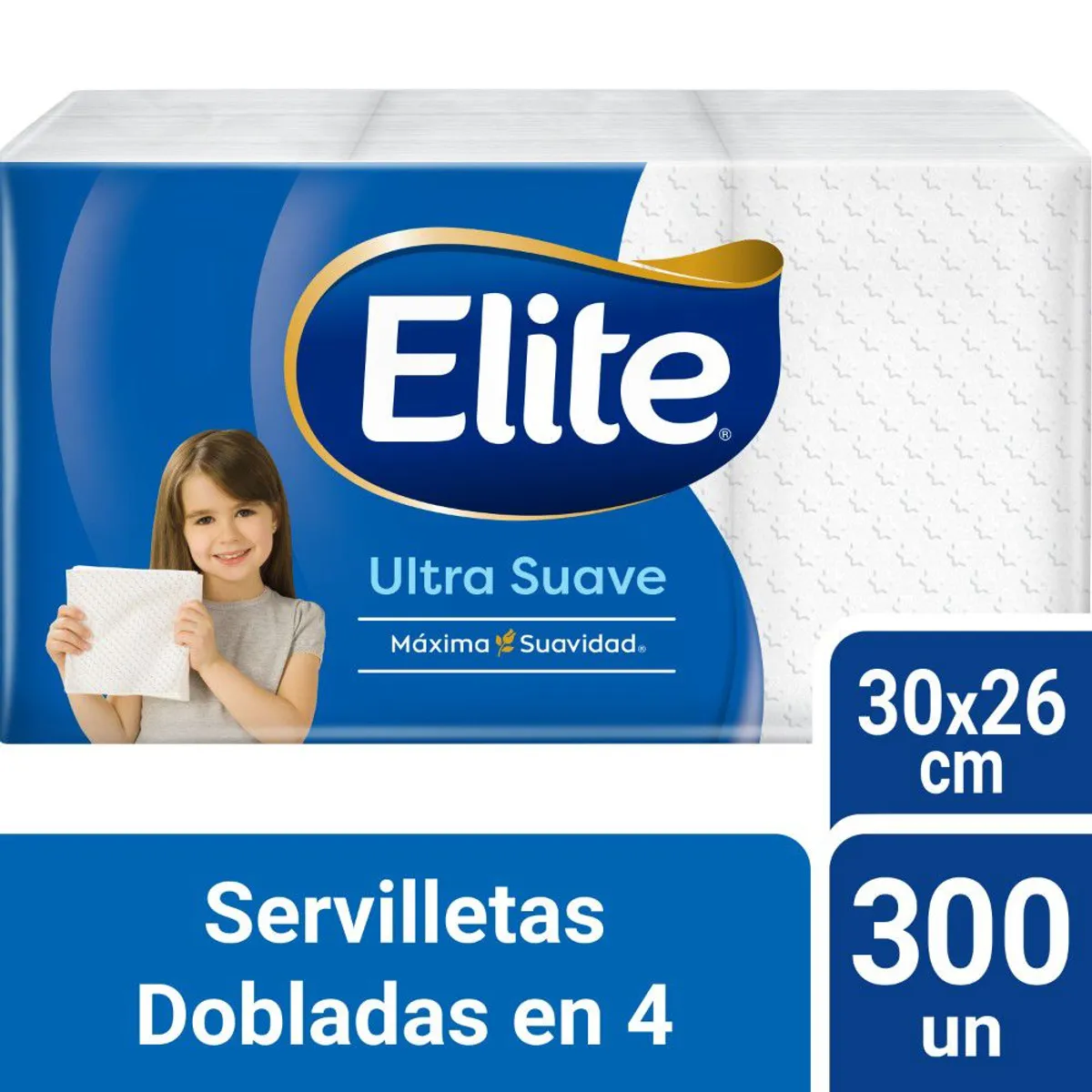 ELITE - Servilletas Dobladas en 4 Elite Empaque 300 Und