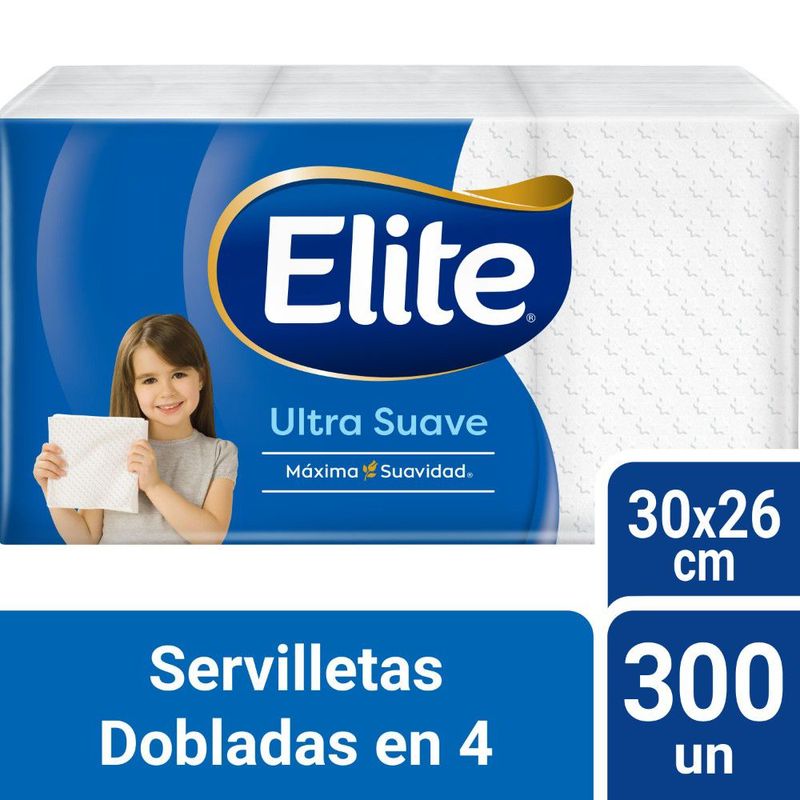 ELITE - Servilletas Dobladas En 4 Elite Empaque 300 Und