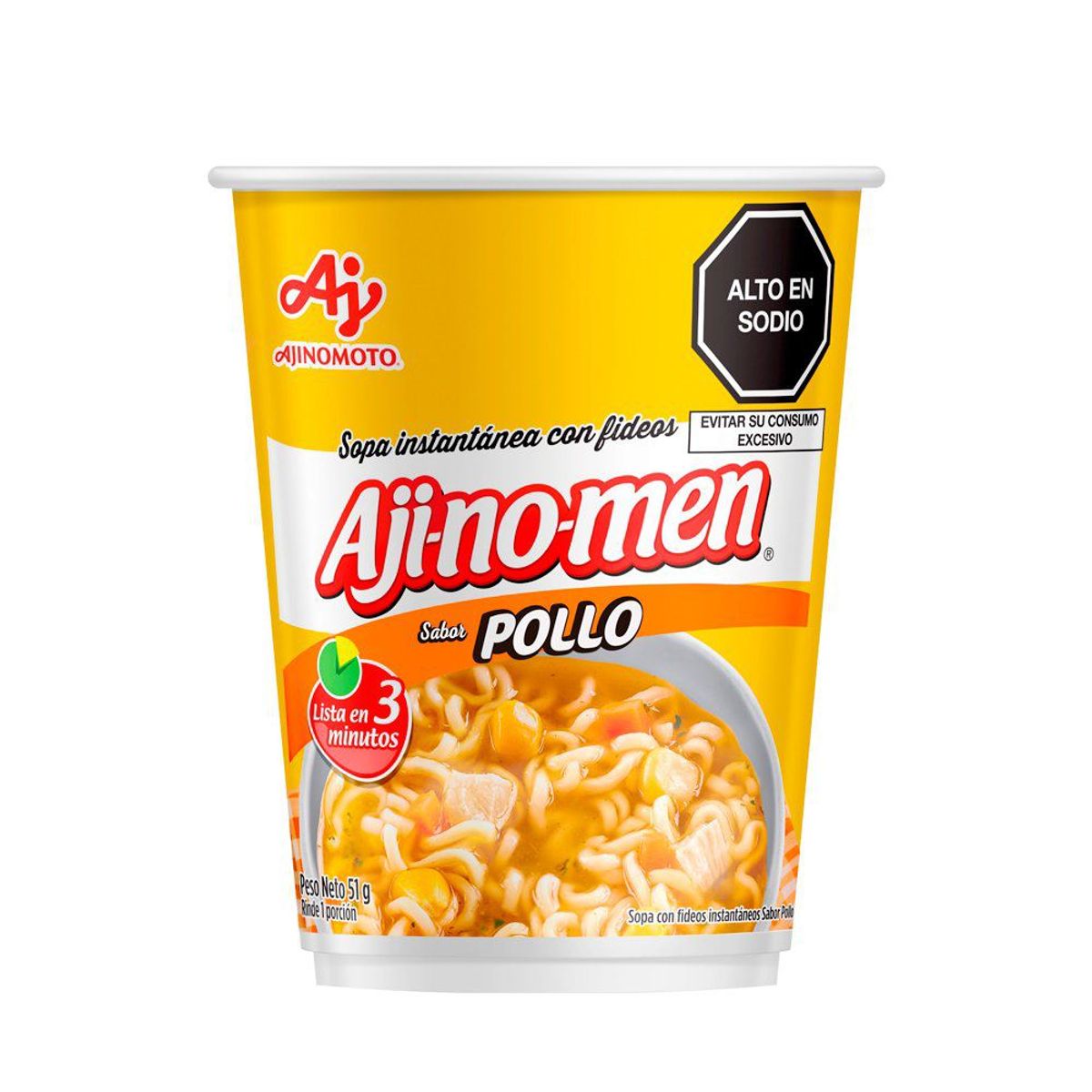 AJINOMEN - Sopa Instantánea Ajinomen Vaso Sabor Pollo Envase 51 g
