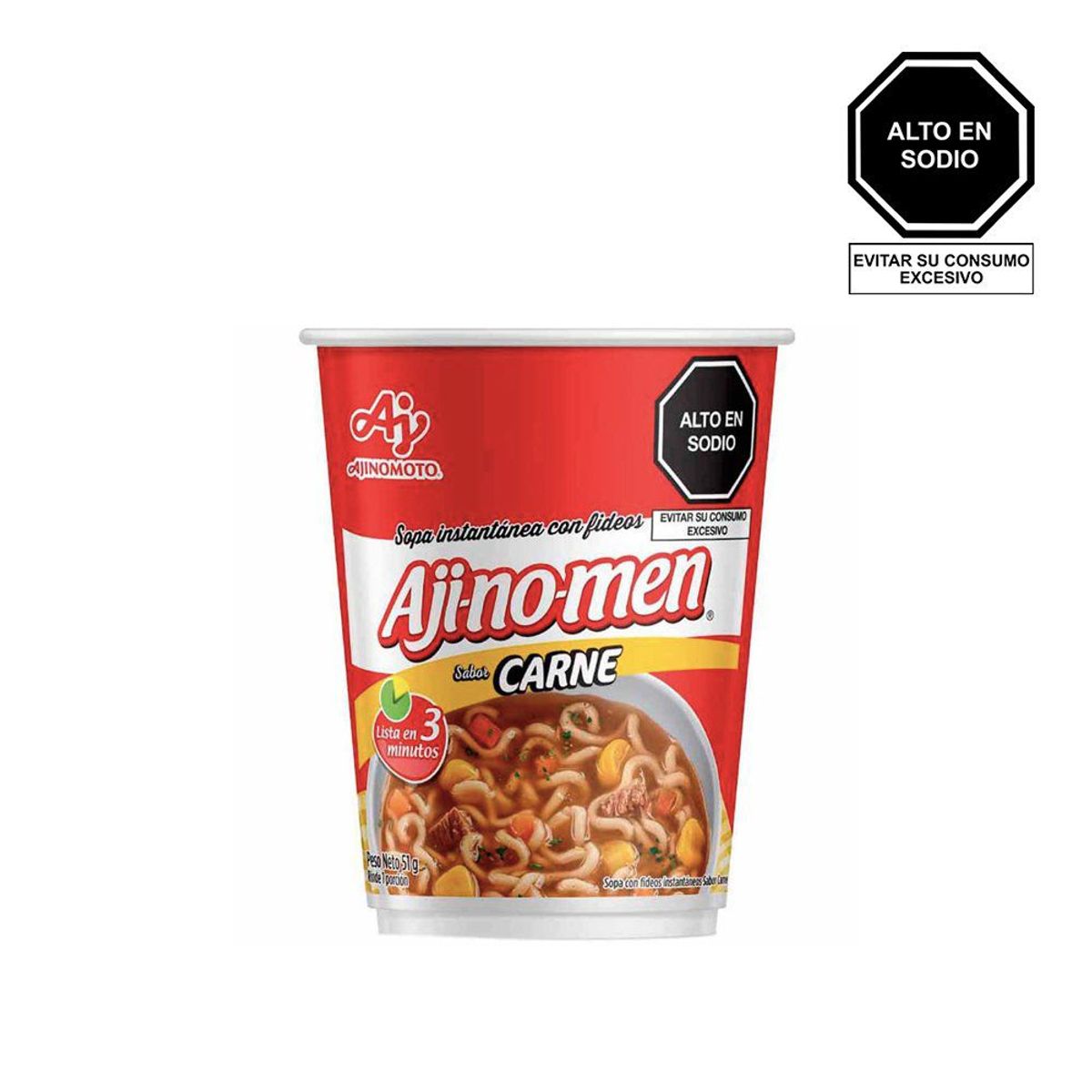 AJINOMEN - Sopa Instantánea Ajinomen Vaso Sabor Carne Envase 51 g