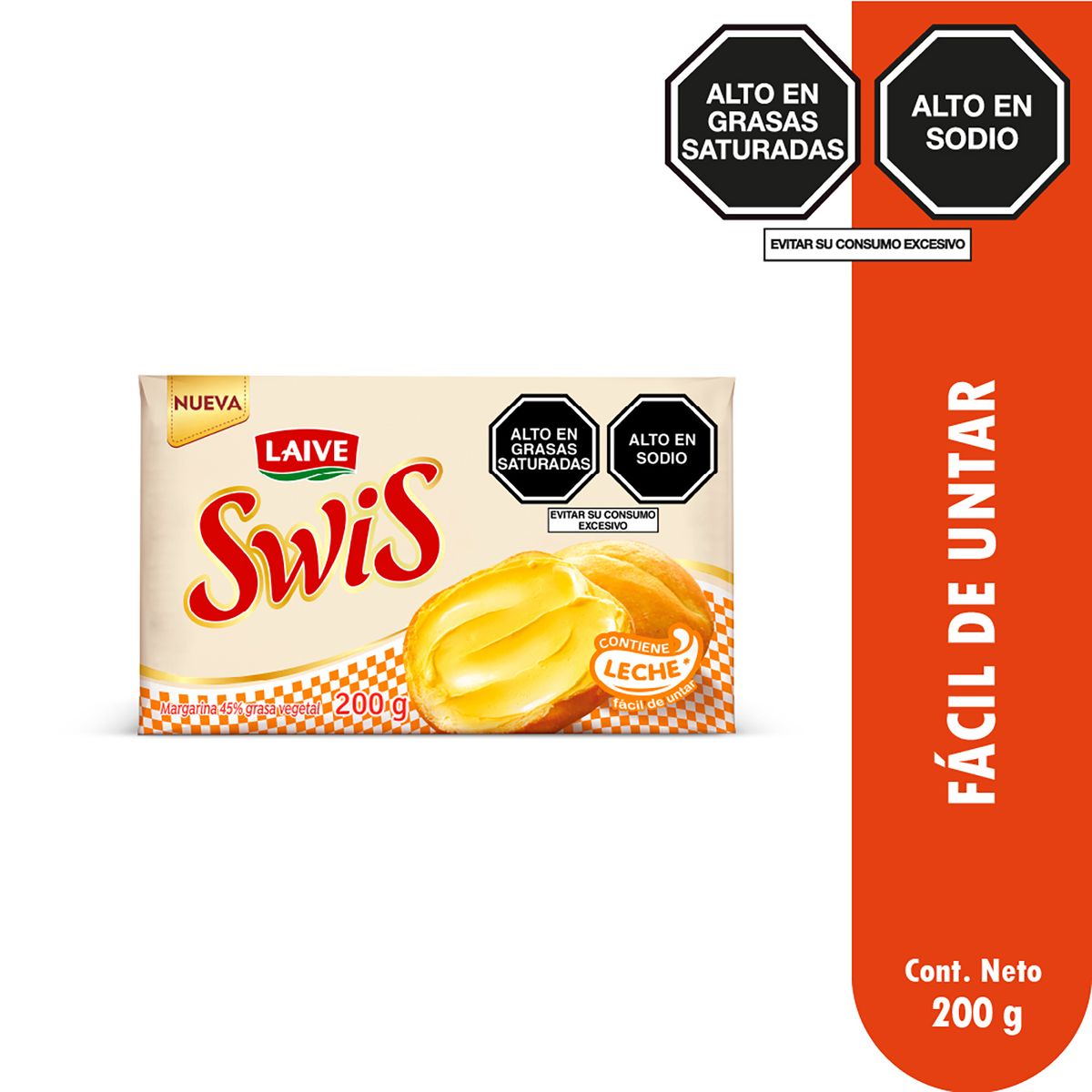LAIVE - Margarina Laive Swiss en Barra Empaque 200 g