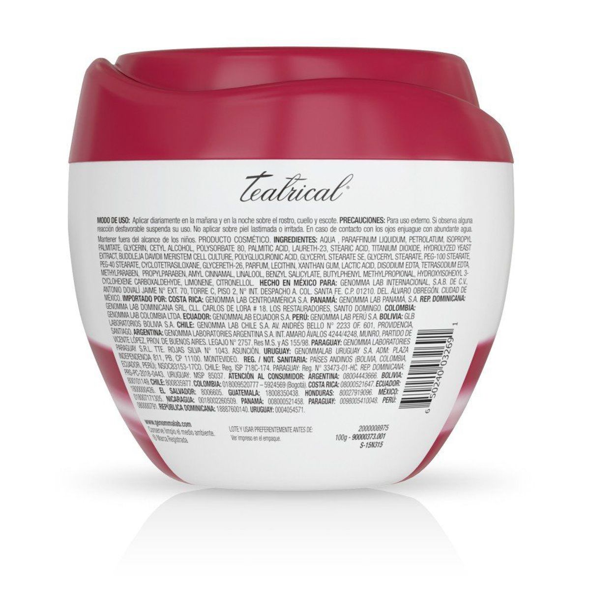 TEATRICAL - Crema Facial Teatrical Antiarrugas Envase 100 g