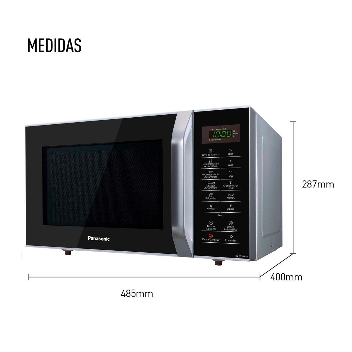 PANASONIC - Horno Microondas Panasonic 25 Lt 800W Nn-Sb34Hmrpk Plateado