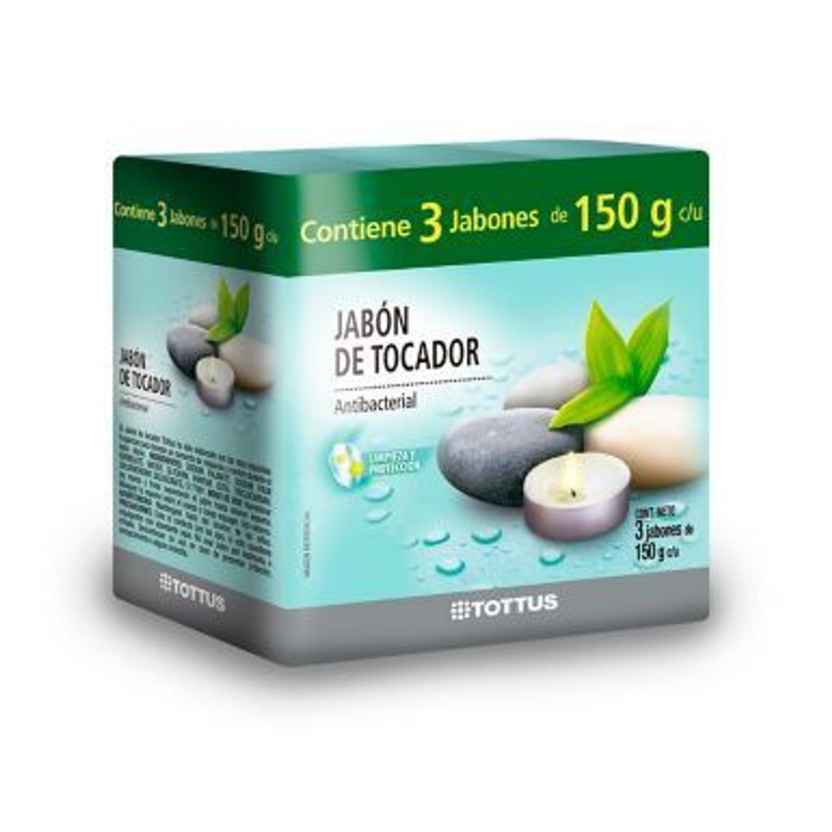 TOTTUS - Jabón Antibacterial Tottus Empaque 3 Und