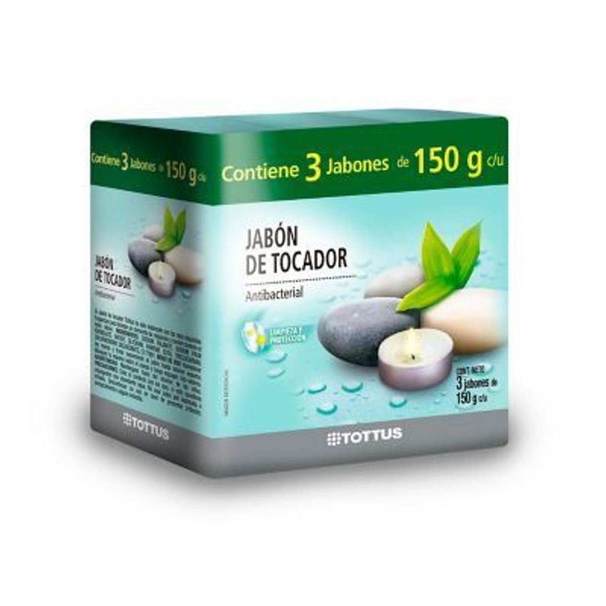 TOTTUS - Jabón Antibacterial Tottus Empaque 3 Und