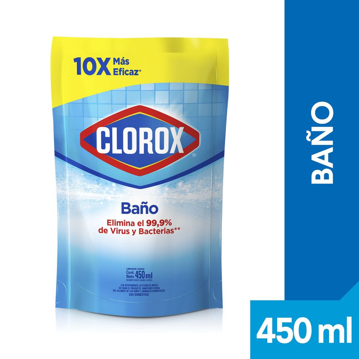 CLOROX - Desinfectante Cloro Baño Refill Doypack 450 mL
