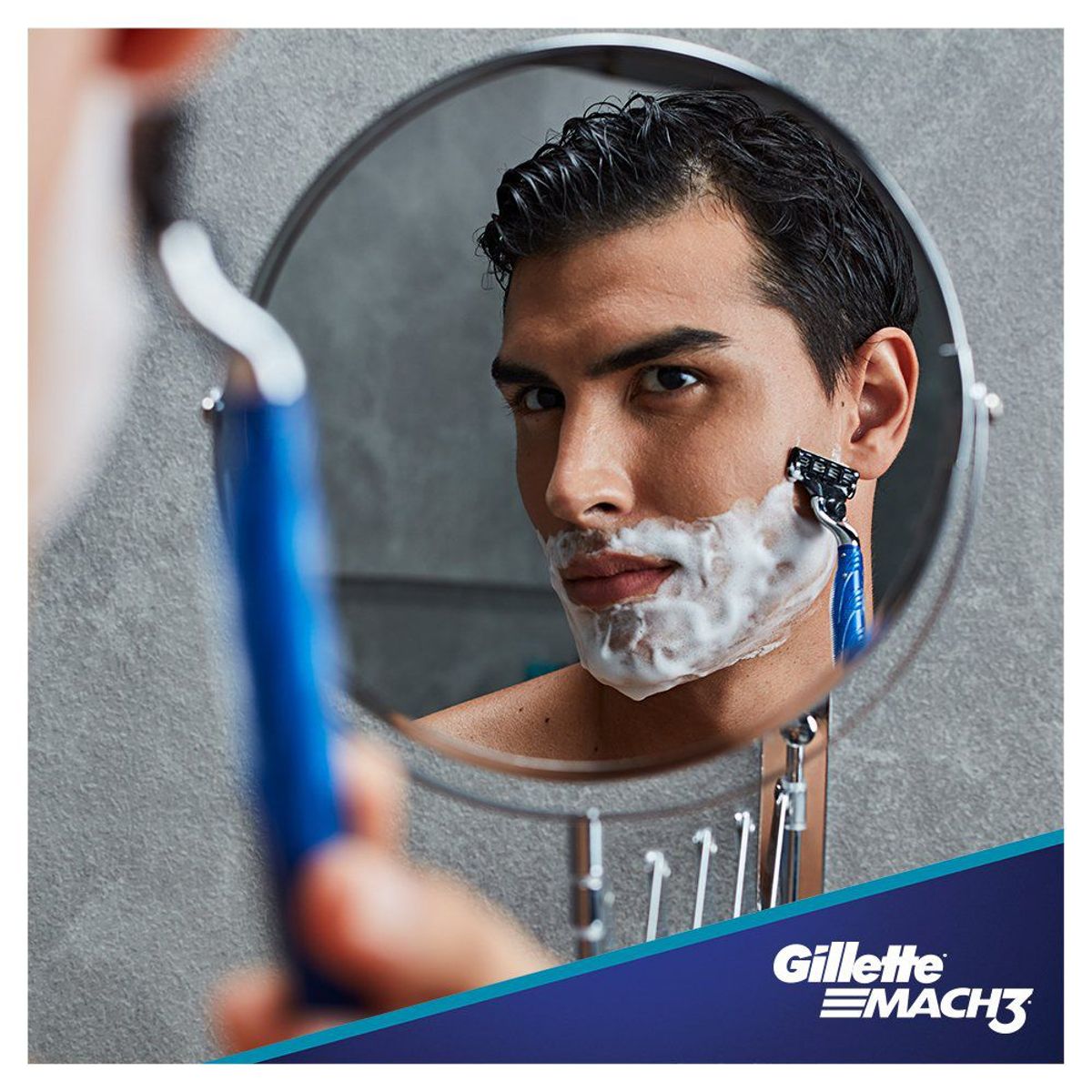 GILLETTE - Set Máquina de Afeitar Gillette Mach3 Sensitive Acqua Grip + 2 Cartuchos