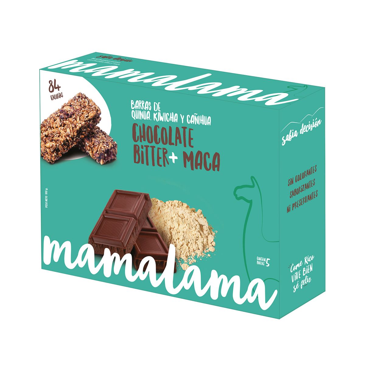 MAMALAMA - Barra Energética Mamalama Chocolate y Maca Caja 5 Und