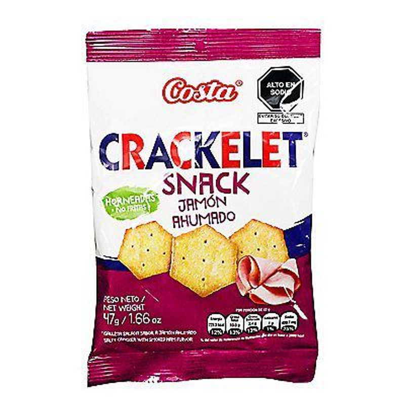 COSTA - Galleta Costa Crakelet Jamón Ahumado Bolsa 47 g