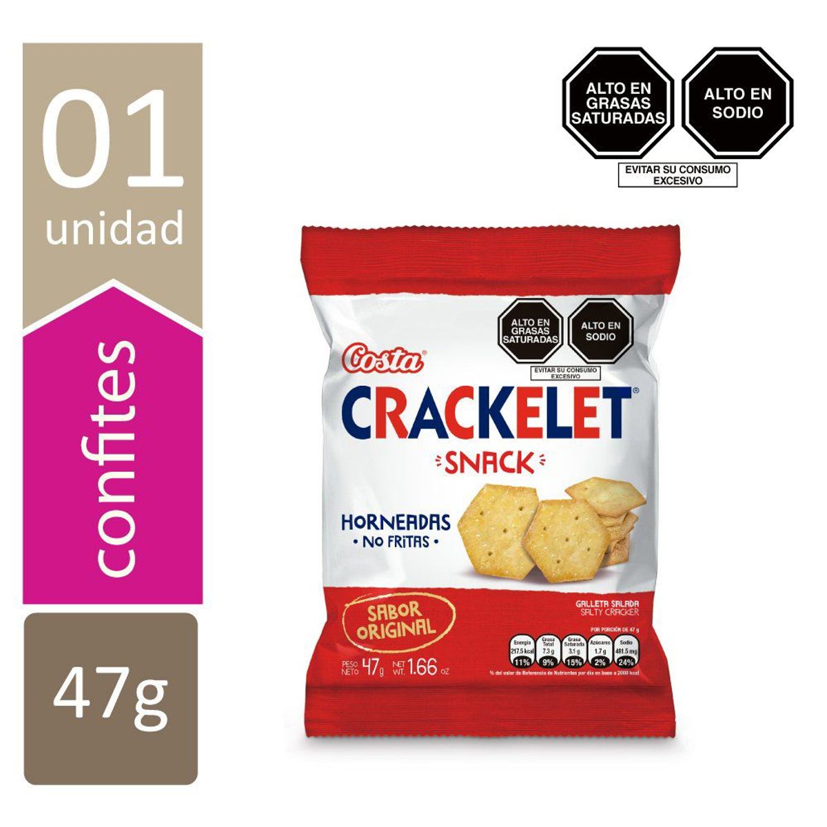 COSTA - Galleta Costa Crackelet Original Salado Bolsa 47 g