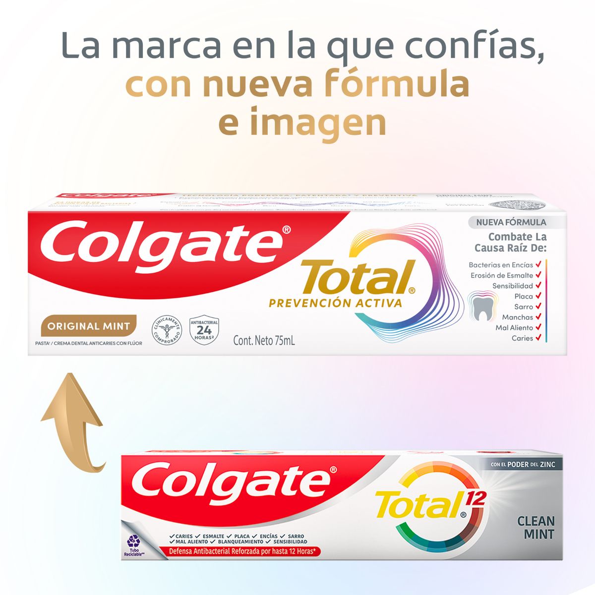 COLGATE - Crema Dental Colgate Total Original Mint Prevención Activa Caja 3 Und