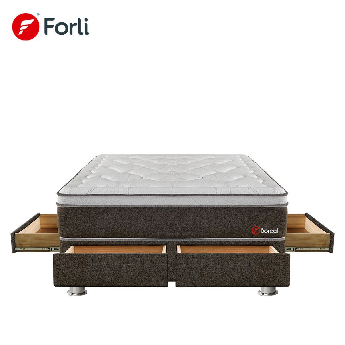 FORLI - Cama Boreal Pocket 4 Cj 2Plz+2Alm+Prot