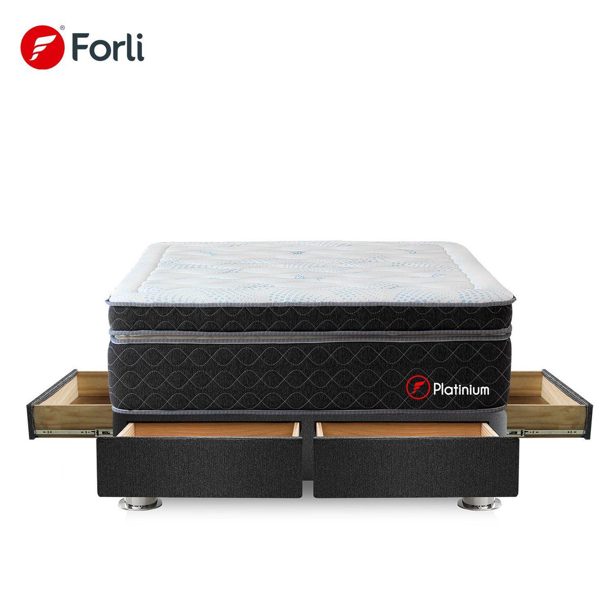 FORLI - Cama Platiniu Pockt 4 Cj Queen+2Alm+Prot