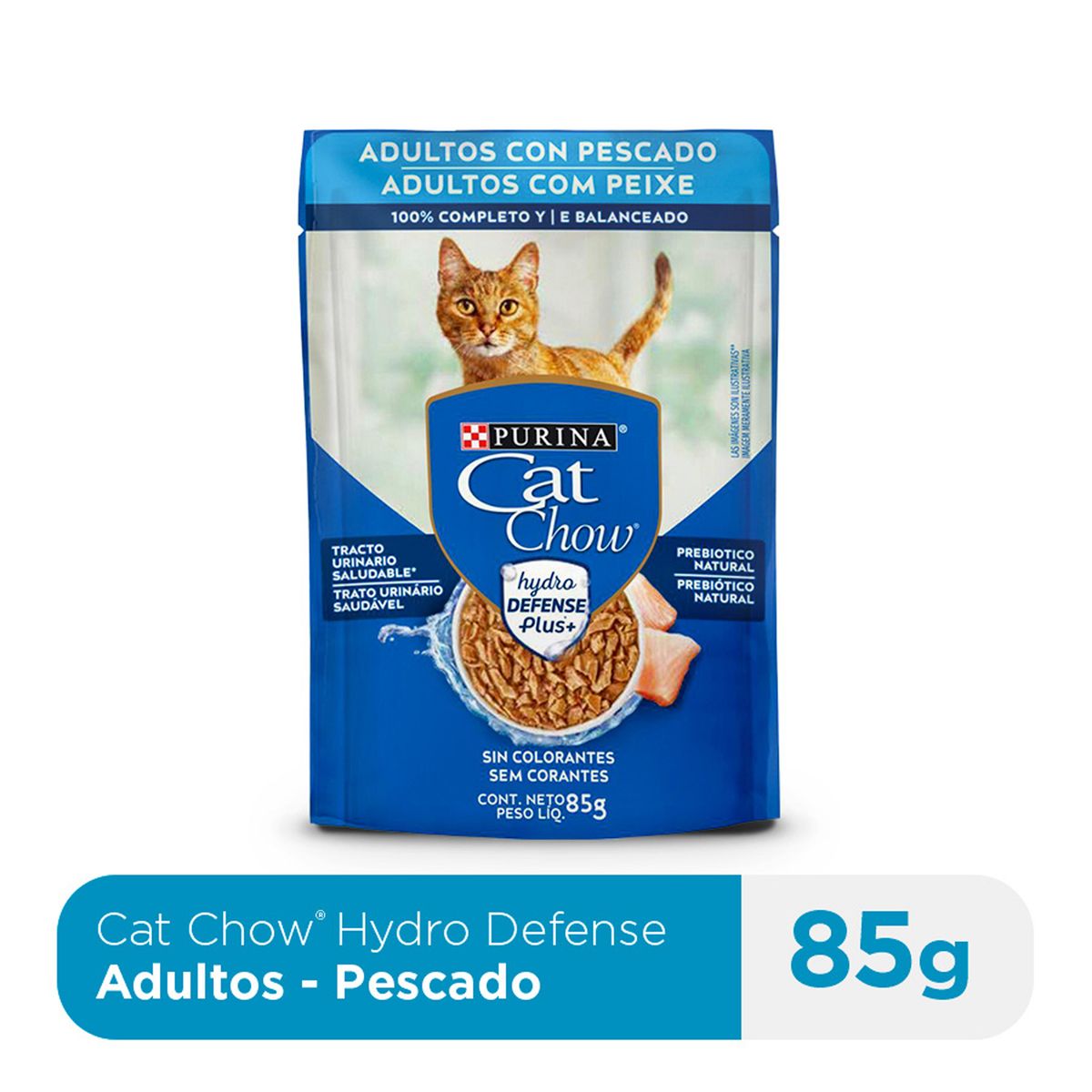 CAT CHOW - Alimento Húmedo Gatos Adultos Cat Chow Pescado Doypack 85 g