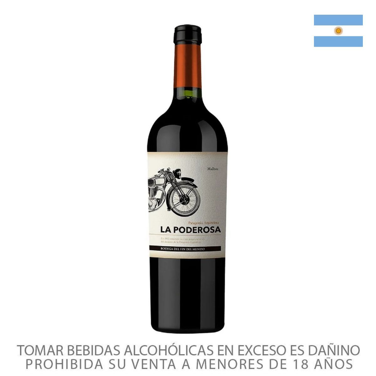 FIN DEL MUNDO - Vino Fin del Mundo La Poderosa Malbec Botella 750 mL
