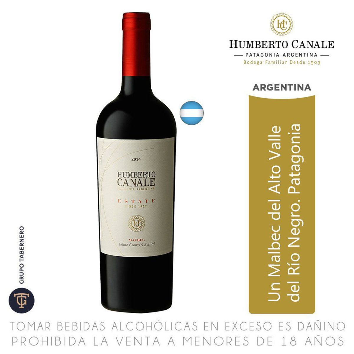 HUMBERTO CANALE - Vino Humberto Canale Estate Malbec Botella 750 mL