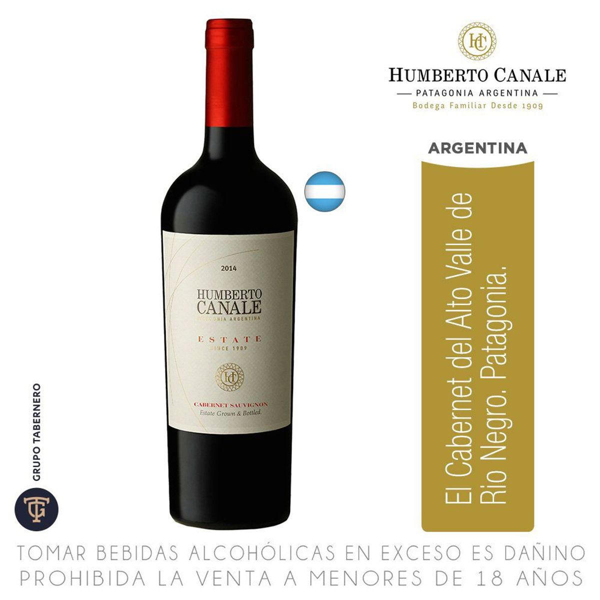 HUMBERTO CANALE - Vino Humberto Canale Estate Cabernet Sauvignon Botella 750 mL