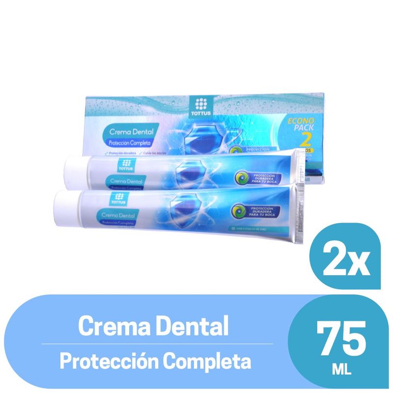 TOTTUS - Packx2 Crema Dental Protección Completa